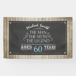 Bannière d'anniversaire Homme Mythe Légende Bois r