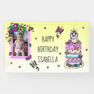 Bannière d'anniversaire joyeuse Unicorne personnal