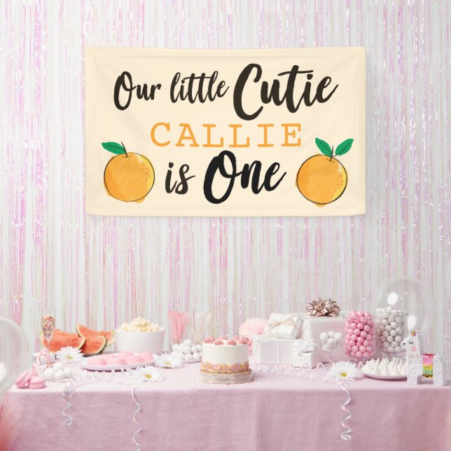 Bannière d'anniversaire Little Cutie Orange (Fête)