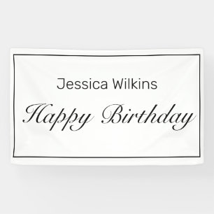 Bannière d'anniversaire minimaliste moderne blanc 