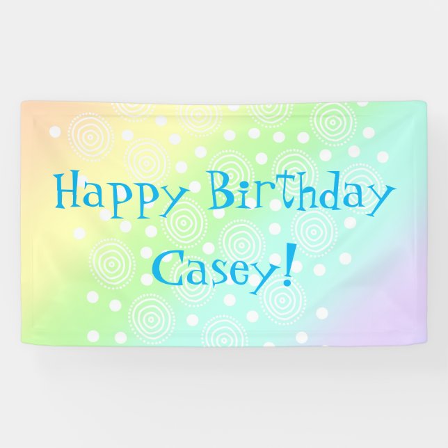 Bannière d'anniversaire Pastel Rainbow (Horizontal)
