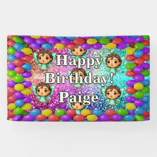 Bannière d'anniversaire personnalisée avec personn