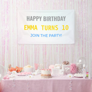 Bannière d'anniversaire Personnalisée Fête G