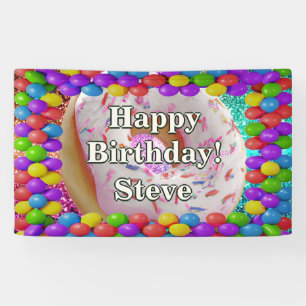 Bannière d'anniversaire personnalisées Donut