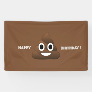 Bannière d'anniversaire Poop Emoji