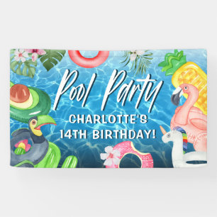 Bannière d'anniversaire pour une fête au bord de l