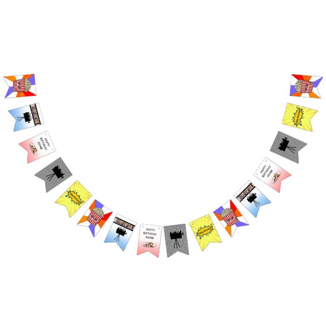 Bannière d'Anniversaire Rétro Movie Nuit (Tout)