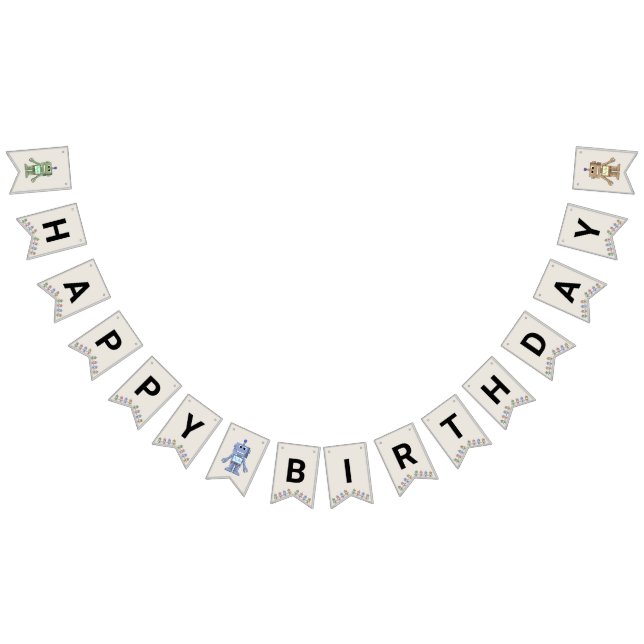 Bannière d'anniversaire Robot and Gears (Tout)