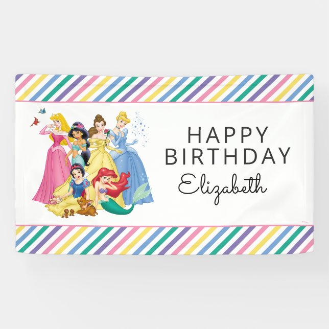 Bannière d'anniversaire simple et moderne de Princ (Horizontal)