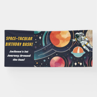 Bannière d'anniversaire spatiale