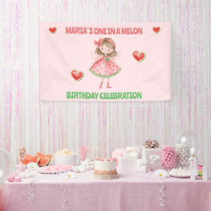 Bannière d'anniversaire Une dans un Melon   Fée Pa