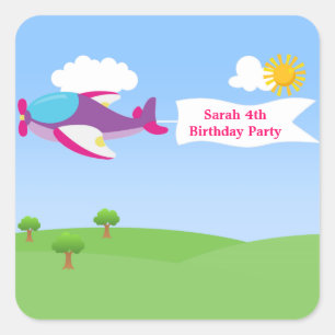 Bannière d'avion Stickers fête d'anniversaire fill