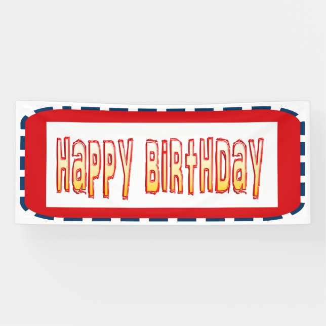 Bannière de 2,5' x 6' HAPPYanniversaire Happy+Anni (Horizontal)