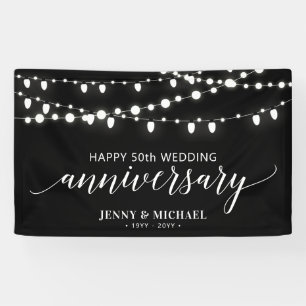 Bannière de 50e anniversaire de mariage moderne no
