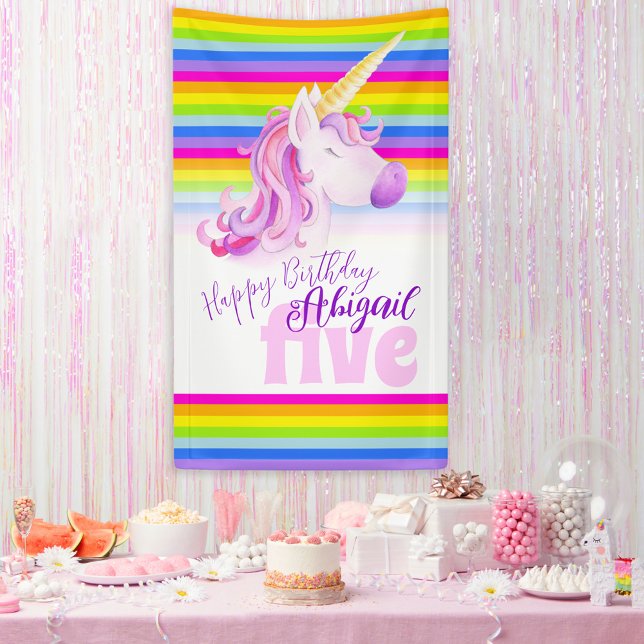 Bannière de 5e anniversaire de la mignonne licorne (Créateur téléchargé)