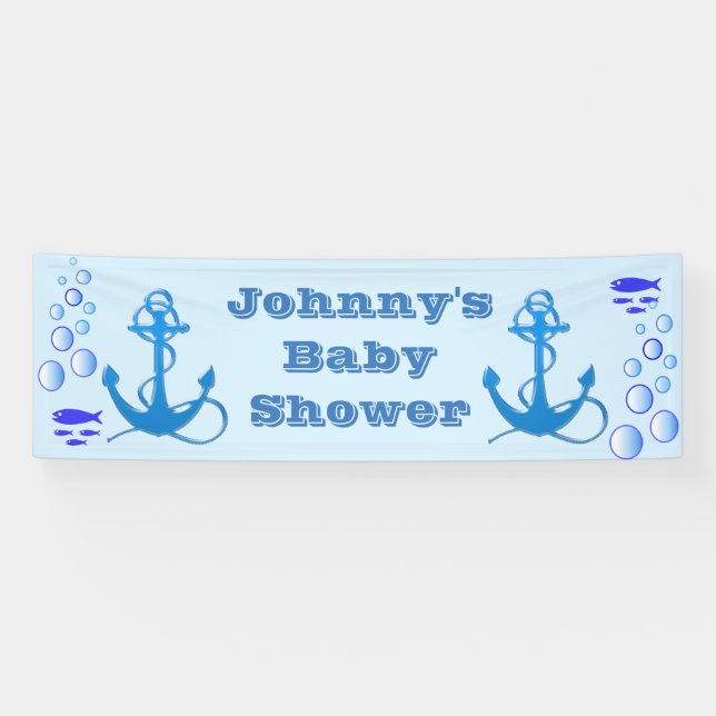 Bannière de Baby shower à thème nautique personnal (Horizontal)