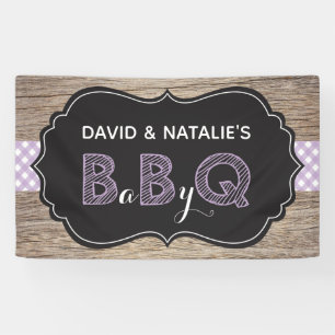 Bannière de Baby shower BBQ Bébé Q Purple
