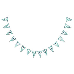 Bannière de baby shower de baleine bleue