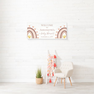 Bannière de Baby shower de Boho Arc-en-ciel