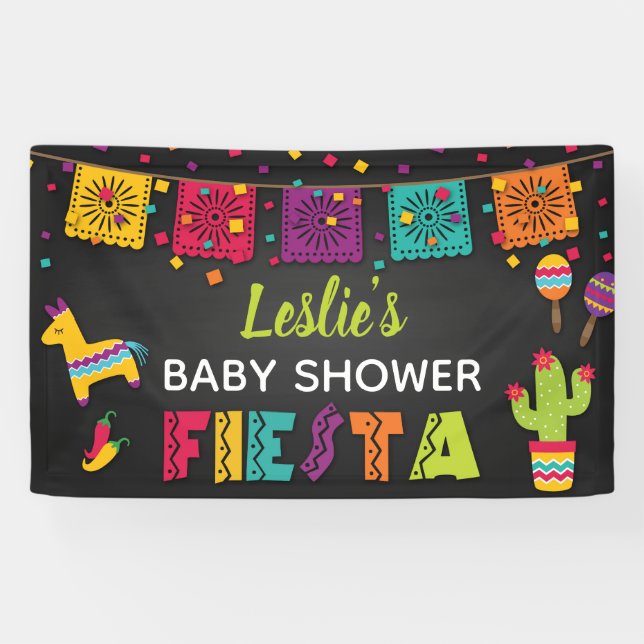 Bannière de baby shower de fiesta (Horizontal)