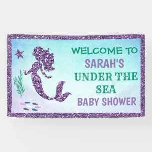 Bannière de baby shower de sirène