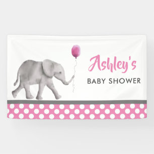 Bannière de baby shower d'éléphant de bébé,