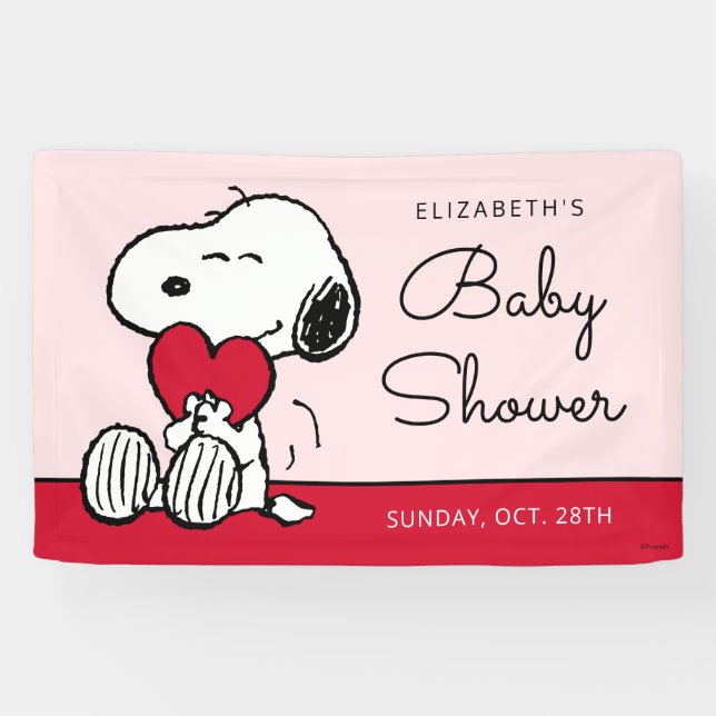Bannière de Baby Shower Little Sweetheart Snoopy (Horizontal)