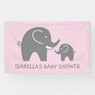 Bannière de baby shower personnalisée avec éléphan