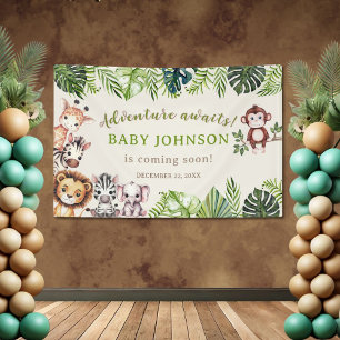 Bannière de Baby Shower Safari dans la Jungle, l'A