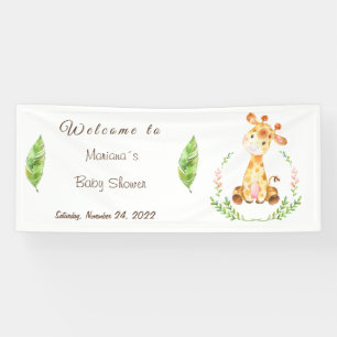 Bannière de Baby shower vintage Giraffe