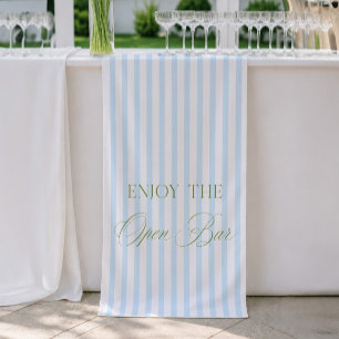 Bannière de bar ouvert mariage vert sauge et rayur