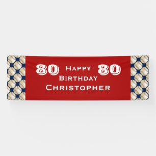 Bannière de baseball de la fête du 80e anniversair