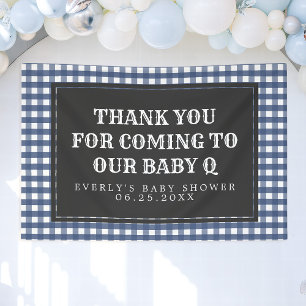 Bannière de bienvenue Baby Q Navy Plaid pour Baby 