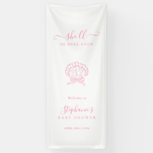 Bannière de bienvenue Baby Shower Coquillage Rose