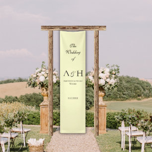 Bannière de bienvenue de mariage en tissu jaune be