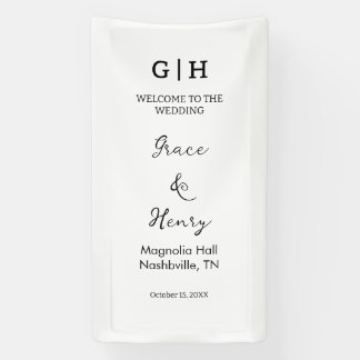 Bannière de bienvenue de mariage personnalisée, cé
