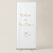 Bannière de Bienvenue de Mariage Simple Rétractabl