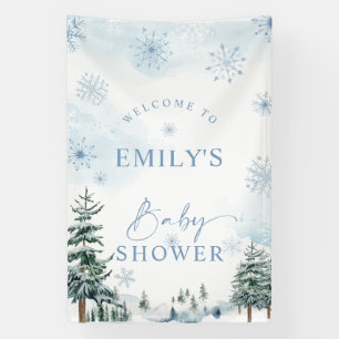Bannière de bienvenue du Baby shower d'hiver