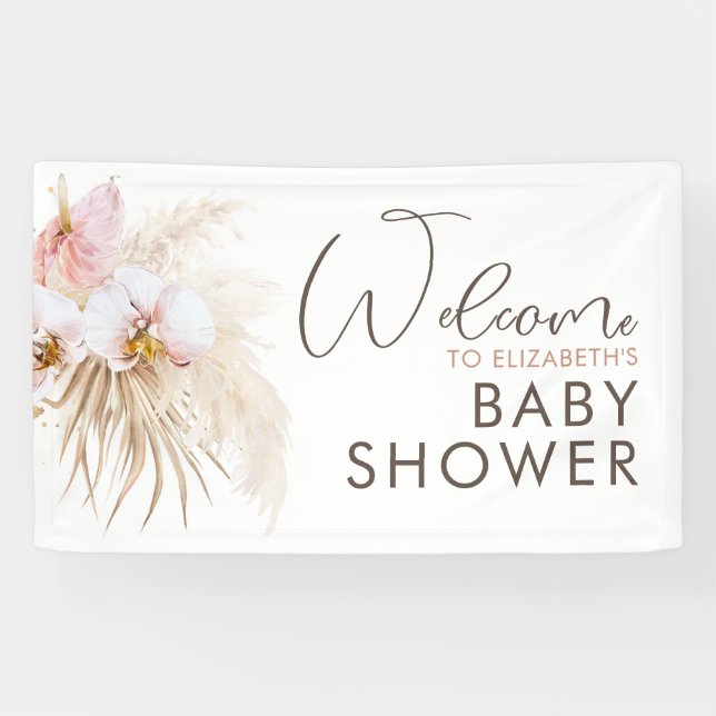 Bannière de bienvenue du Baby shower Pampas Grass  (Horizontal)