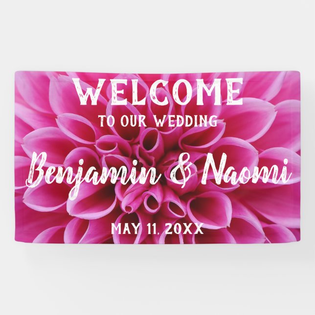 Bannière de bienvenue du Mariage Dahlia (Horizontal)