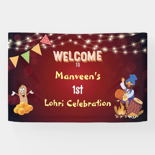 Bannière de bienvenue Lohri (Horizontal)