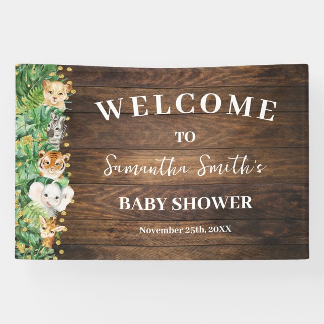 Bannière de bienvenue pour Baby Shower Rustique Sa (Horizontal)