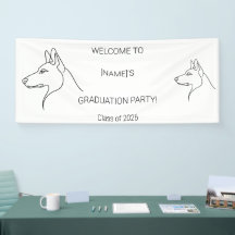 Bannière de bienvenue pour chien diplômé personnal