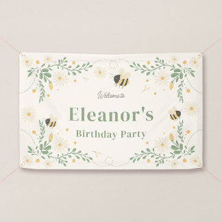 Bannière de bienvenue pour fête d'anniversaire Lit