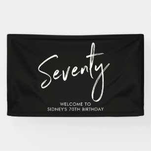 Bannière de bienvenue pour la fête du 70e annivers