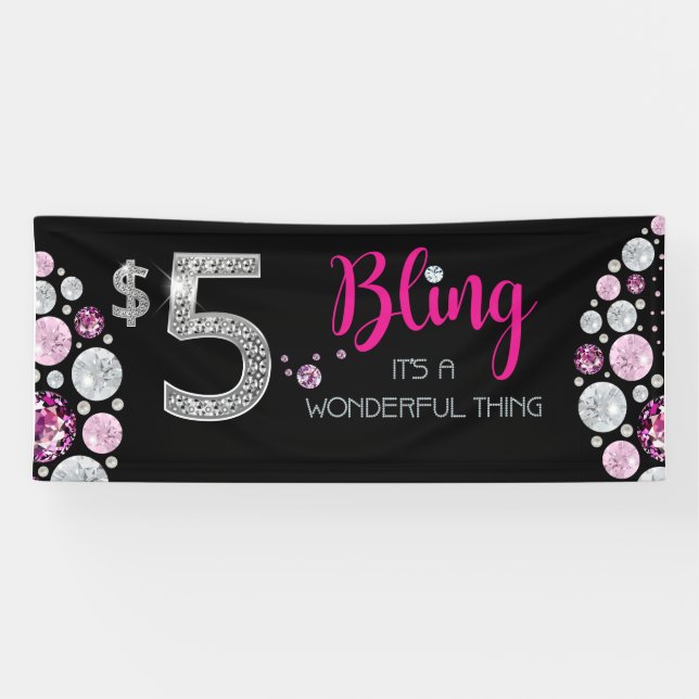 Bannière de bijoux de 5 $ - Bling (Horizontal)
