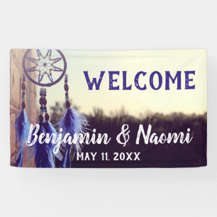 Bannière de Bohème d'accueil de mariage de