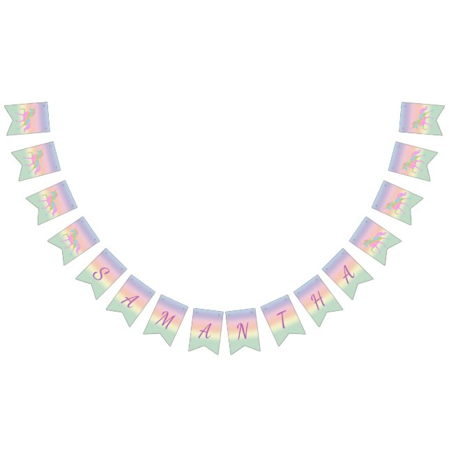 Bannière de Bunting de la soirée Rainbow Unicorn (Tout)