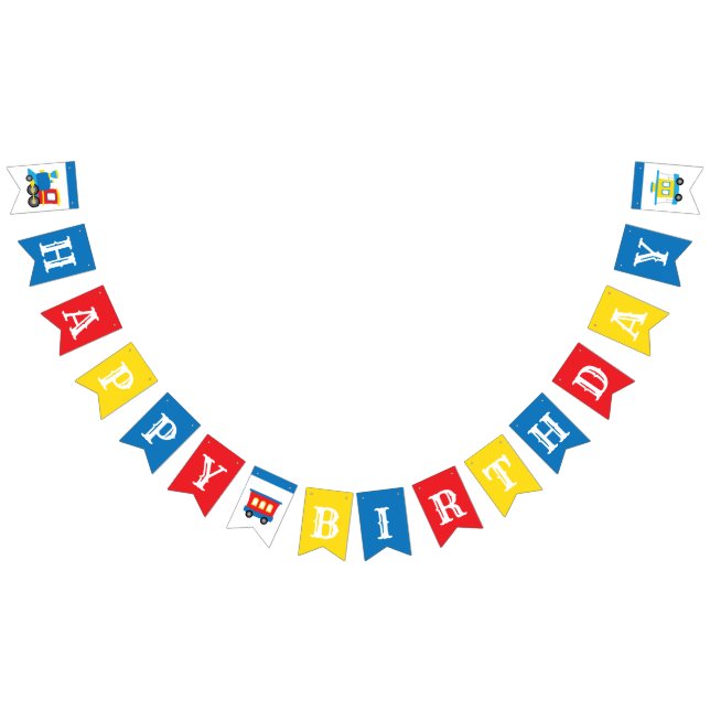 Bannière de Bunting pour l'anniversaire du train (Tout)
