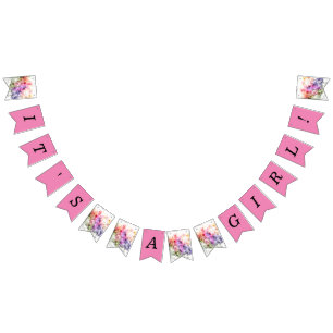 Bannière de Bunting "Welcome Home Baby Girl"